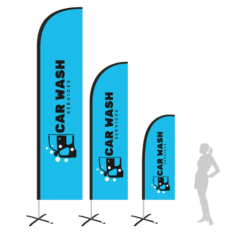 CAR WASH BLUE Feather Flag