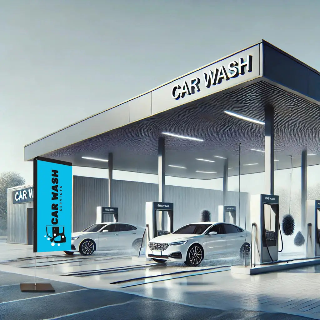 CAR WASH BLUE Rectangle Flag for Car Wash