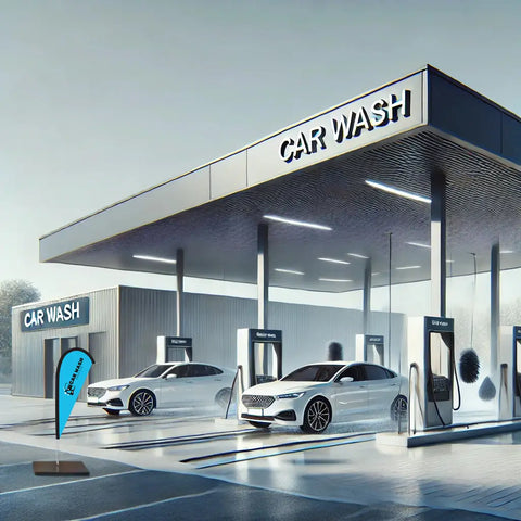 CAR WASH BLUE Teardrop Flag for Car Wash