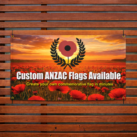 Custom ANZAC Poppy Field Flag – Design Your Own (1800 x 900mm)