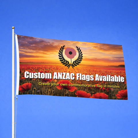 Custom ANZAC Poppy Field Flag – Design Your Own (1800 x 900mm)