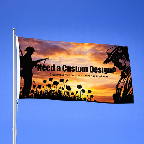 Custom ANZAC Flag – Soldier Sunset Design (Editable 1800x900)