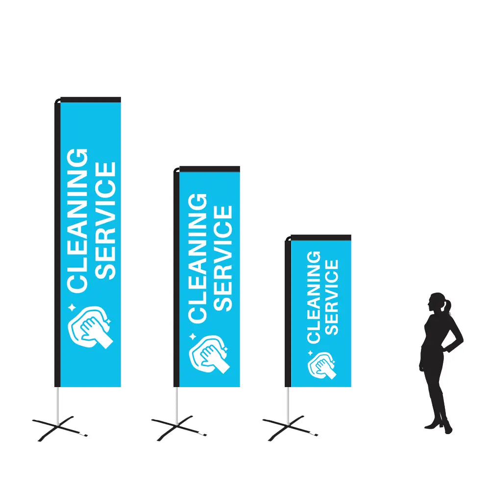 CLEANING BLUE Rectangle Flag
