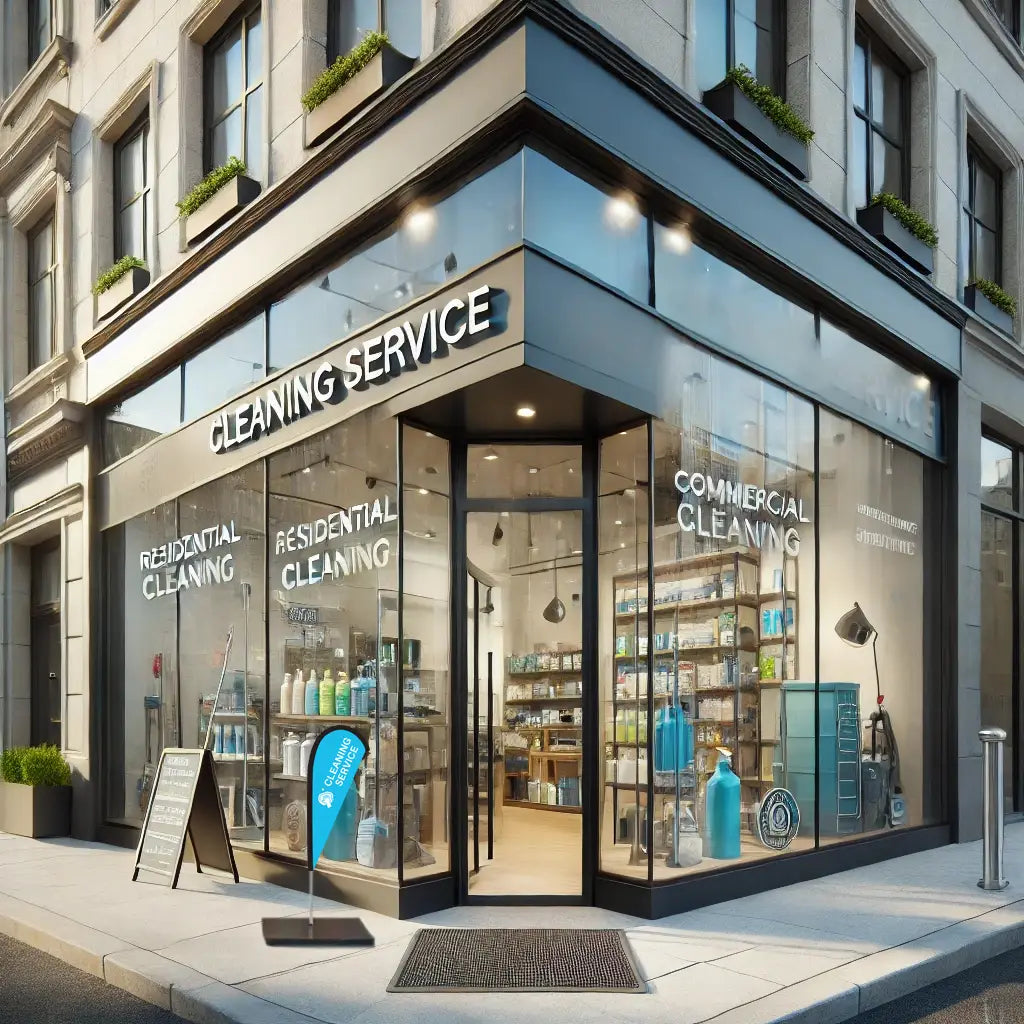 CLEANING BLUE Teardrop Flag for Cleaning Services