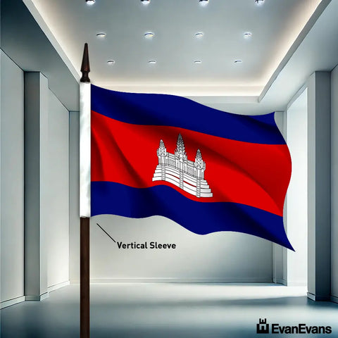 Cambodia flag vertical sleeve
