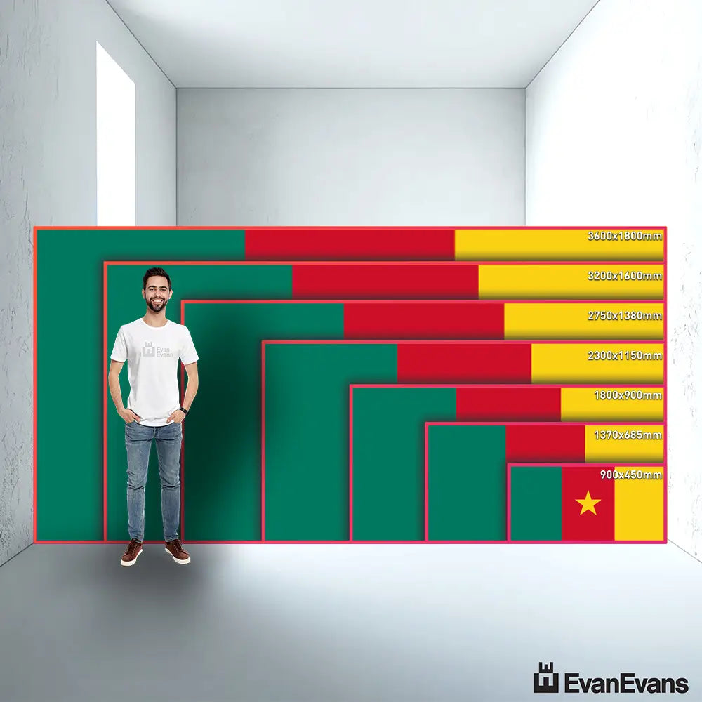 Cameroon flag size guide comparison