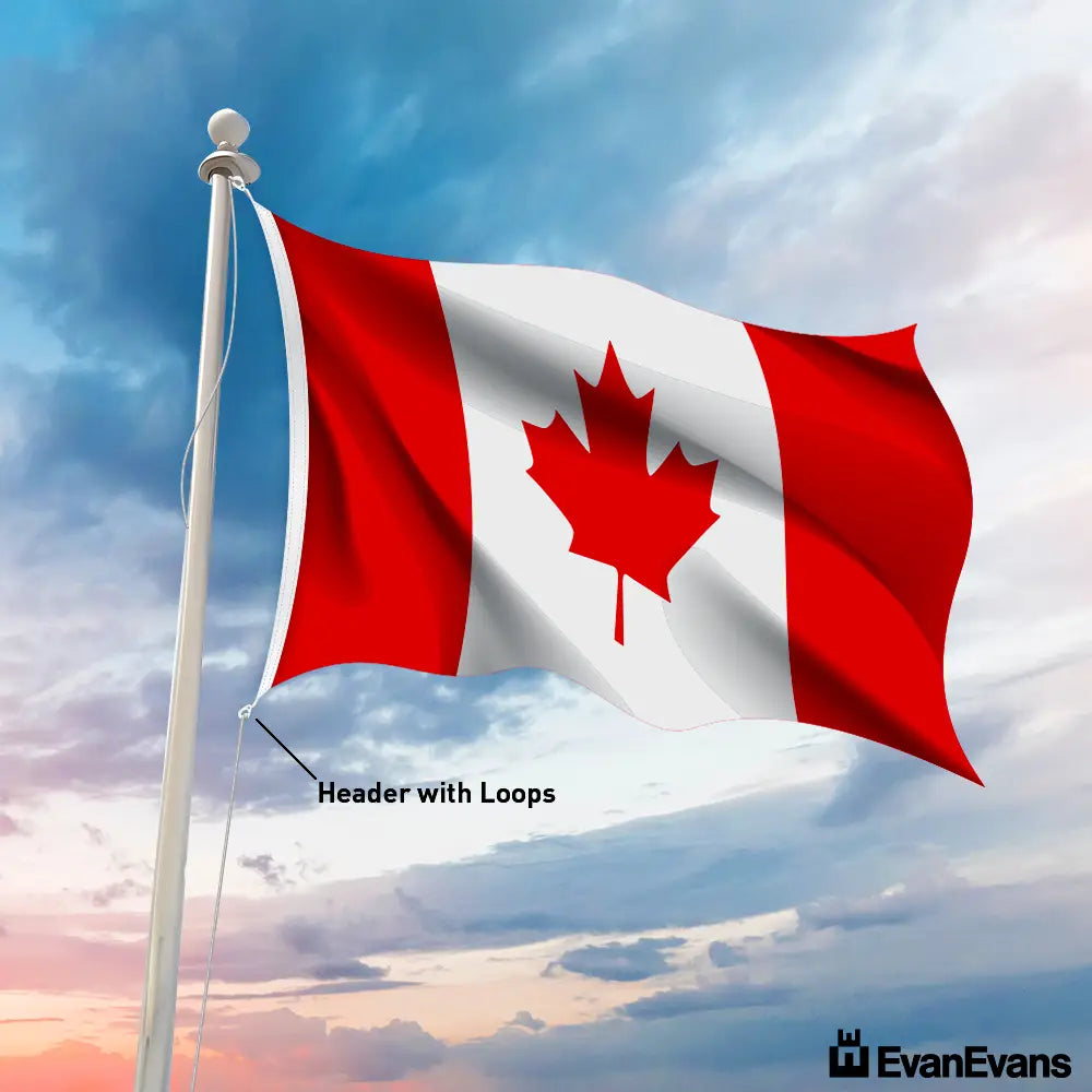 Canada flag header with loops