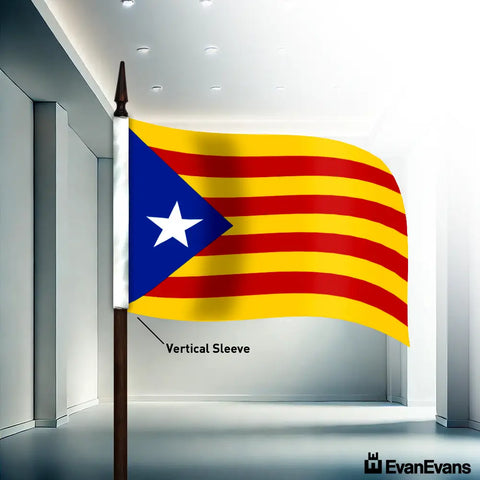 Catalonia estelada blava wavy flag vertical sleeve
