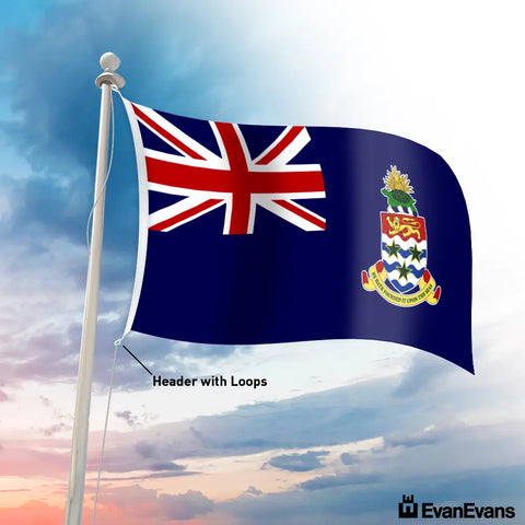 Cayman islands flag header with loops