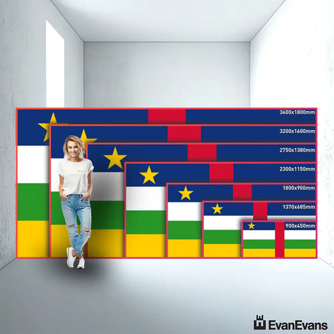 Central African Republic flag size guide comparison