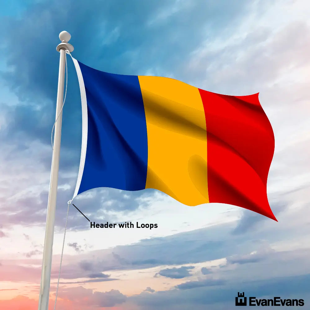 Chad flag header with loops