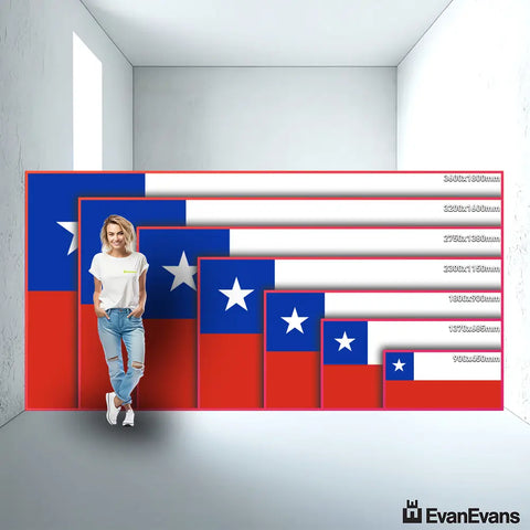 Chile flag size guide comparison