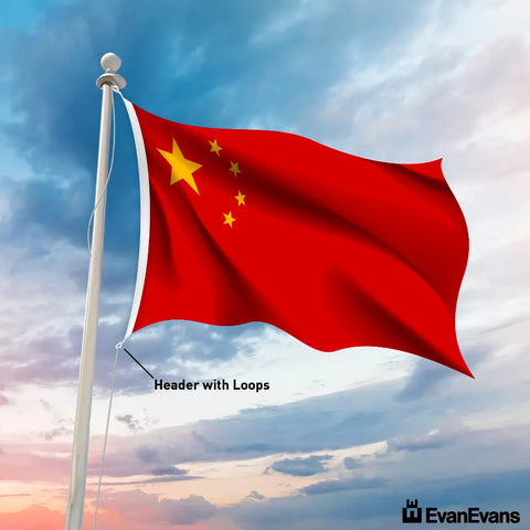 China flag header with loops