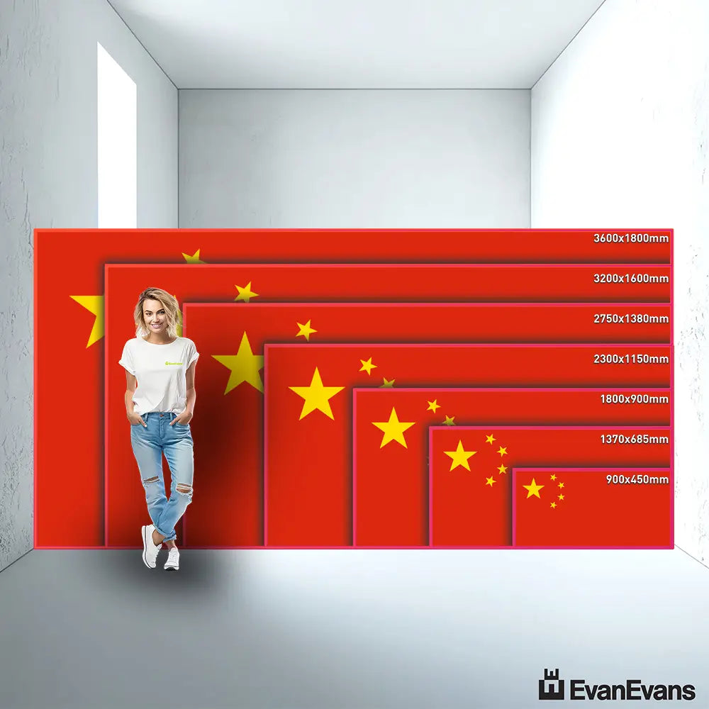 China flag size guide comparison