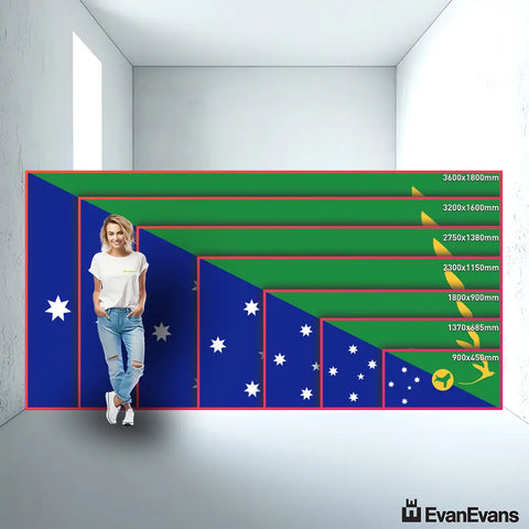 Christmas Island flag size guide comparison