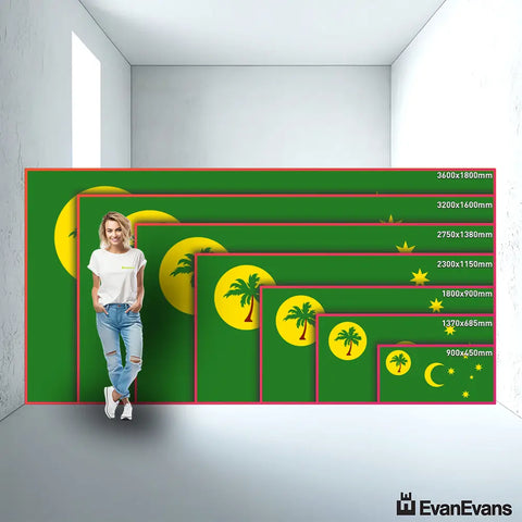 Cocos Keeling Islands flag size guide comparison