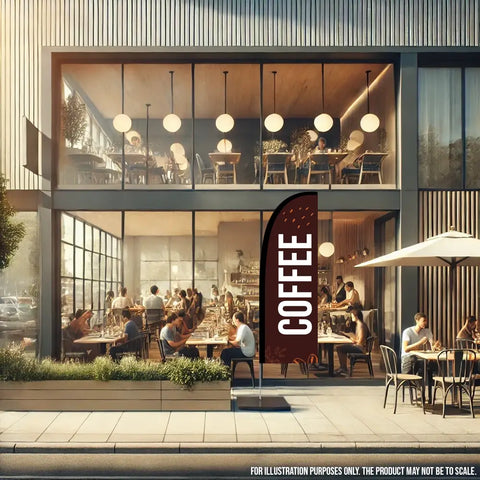 Coffee Brown Feather Flag Banner