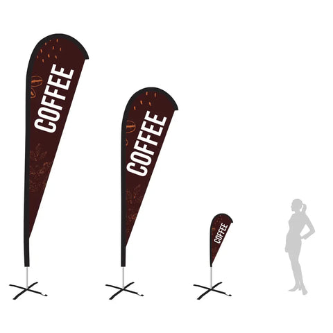 Coffee Brown Teardrop Flag