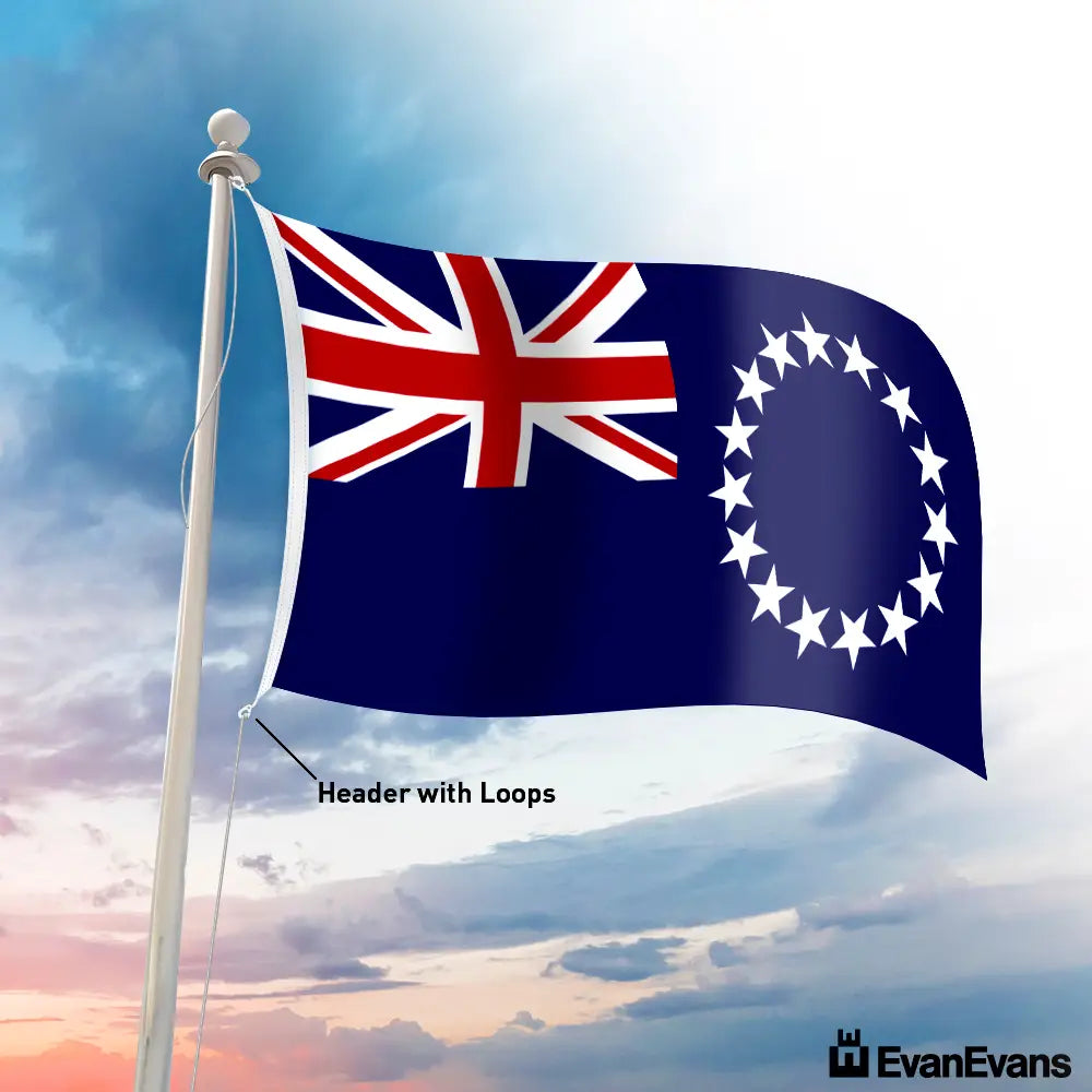 Cook Islands flag header with loops