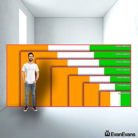 Côte d'Ivoire flag size guide comparison