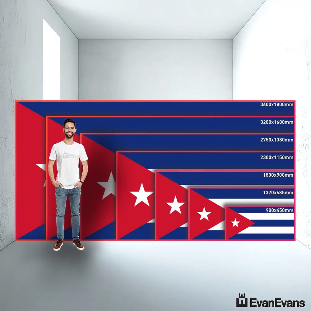 Cuba flag size guide comparison