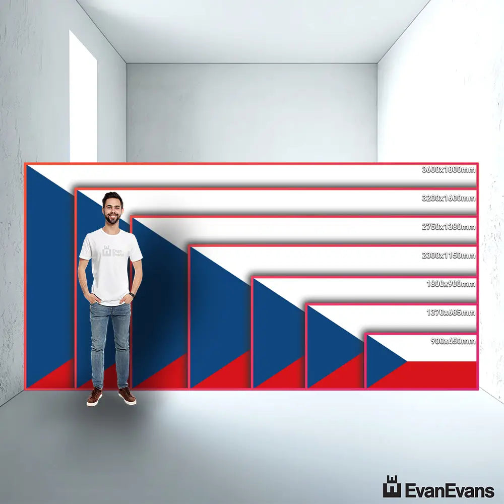 Czech Republic flag size guide comparison