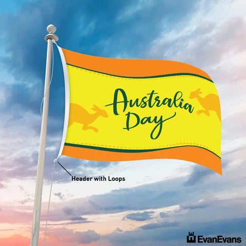 D1 Knitted Polyester Australia Day Flag Header with loops