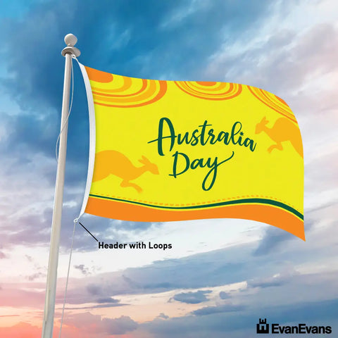 D4 Knitted Polyester Australia Day Flag Header with loops