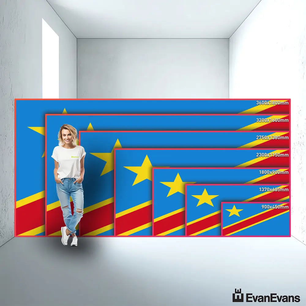 Democratic Republic of the Congo flag size guide comparison