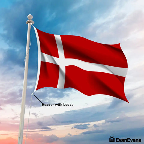 Denmark flag header with loops