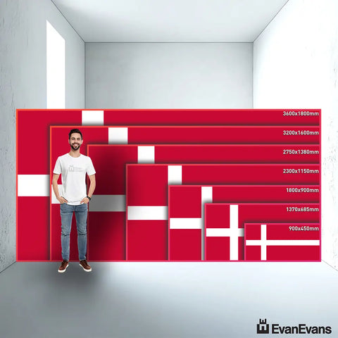 Denmark flag size guide comparison