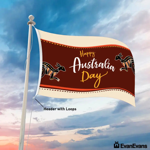 Design 1 Knitted Polyester Australia Day Flag Header with loops