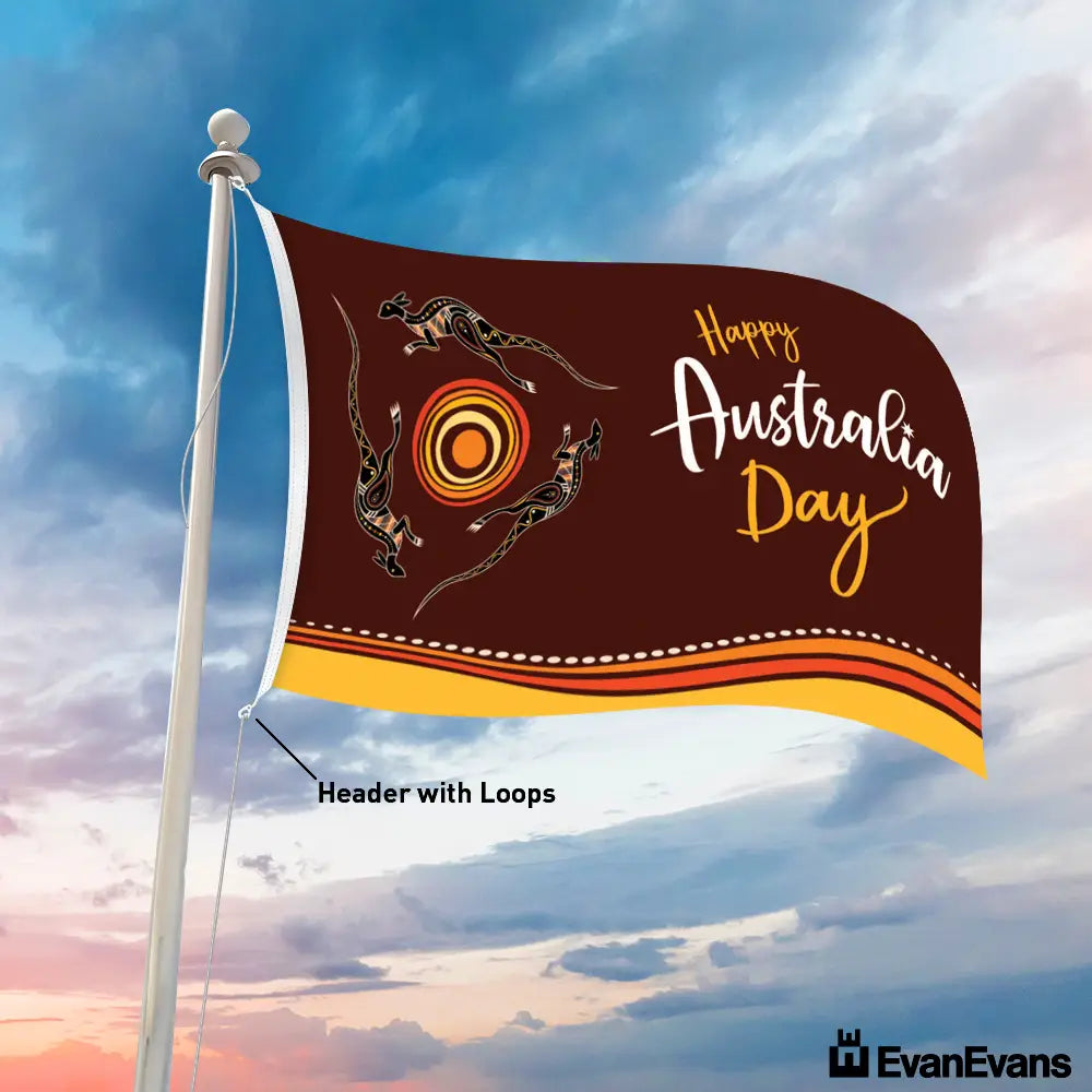 Design 2 Knitted Polyester Australia Day Flag Header with loops