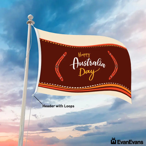 Design 3 Knitted Polyester Australia Day Flag Header with loops
