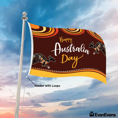 Design 4 Knitted Polyester Australia Day Flag Header with loops