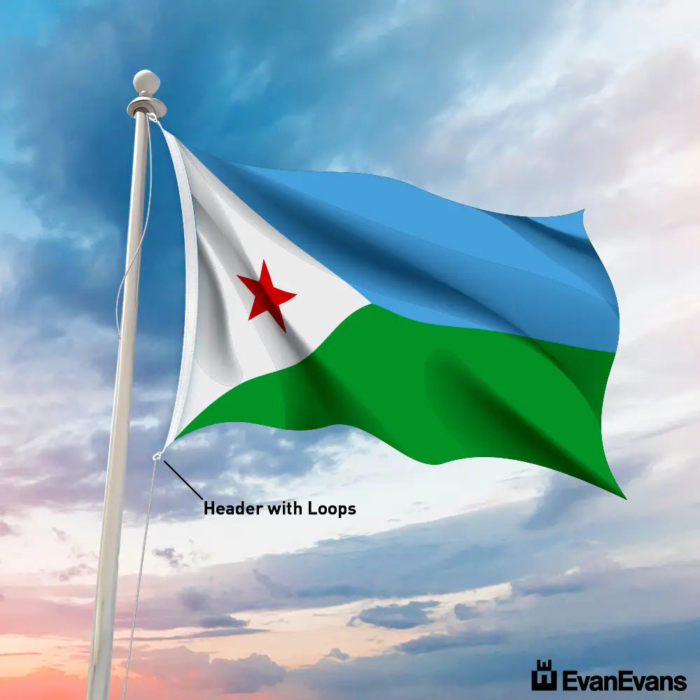 Djibouti flag header with loops