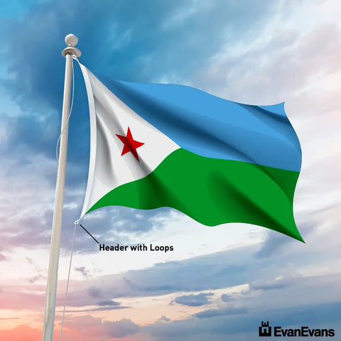 Djibouti flag header with loops