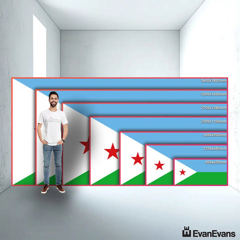 Djibouti flag size guide comparison