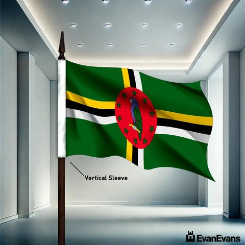 Dominica flag vertical sleeve