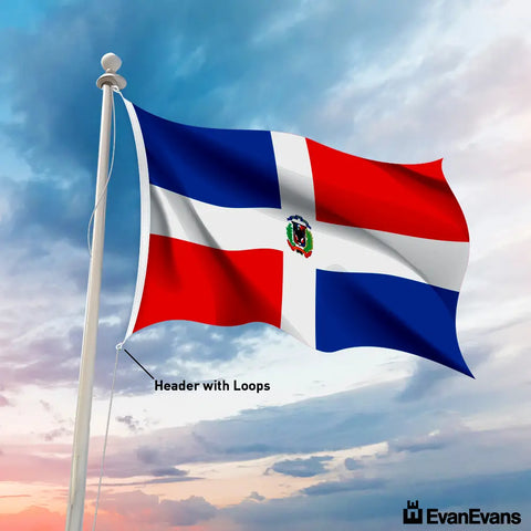 Dominican Republic flag header with loops