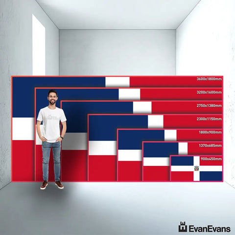 Dominican Republic flag size guide comparison