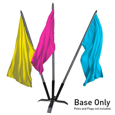 EE Presentation poles 3 flag base with flags