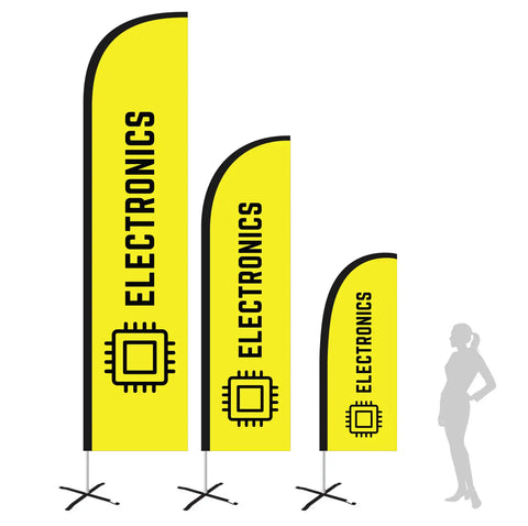 ELECTRONICS YELLOW feather flag