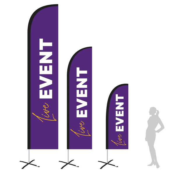 Event Purple Feather Flag (Poles+Carry Bag Included)