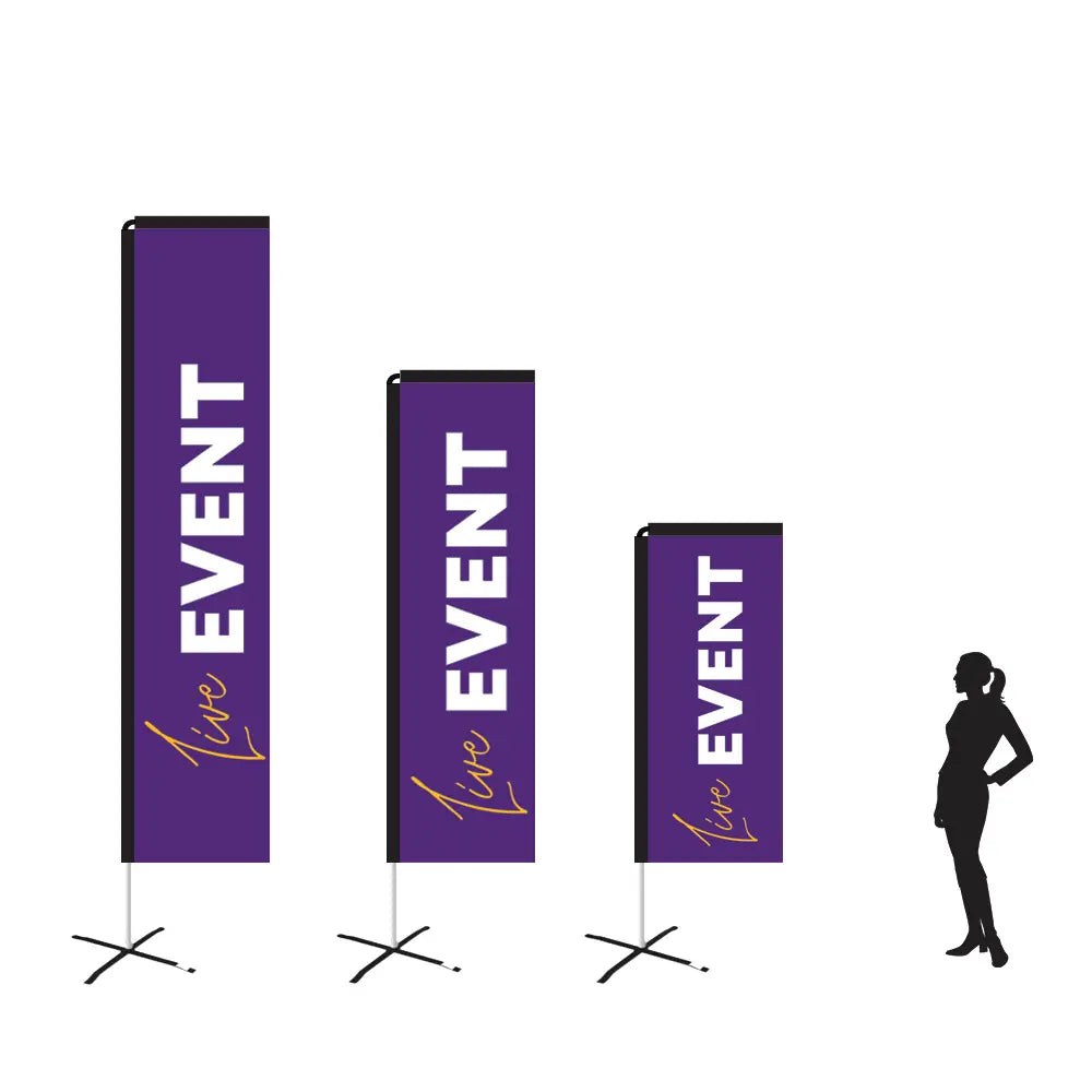 Rectangle Event Flags Event Purple Rectangle Flag with Free Poles & Carry Bag – Evan Evans