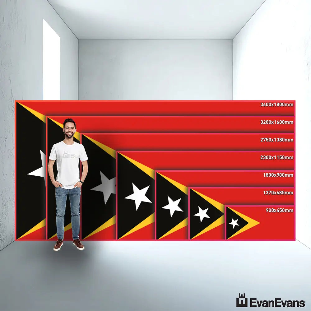 East Timor flag size guide comparison