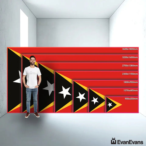 East Timor flag size guide comparison