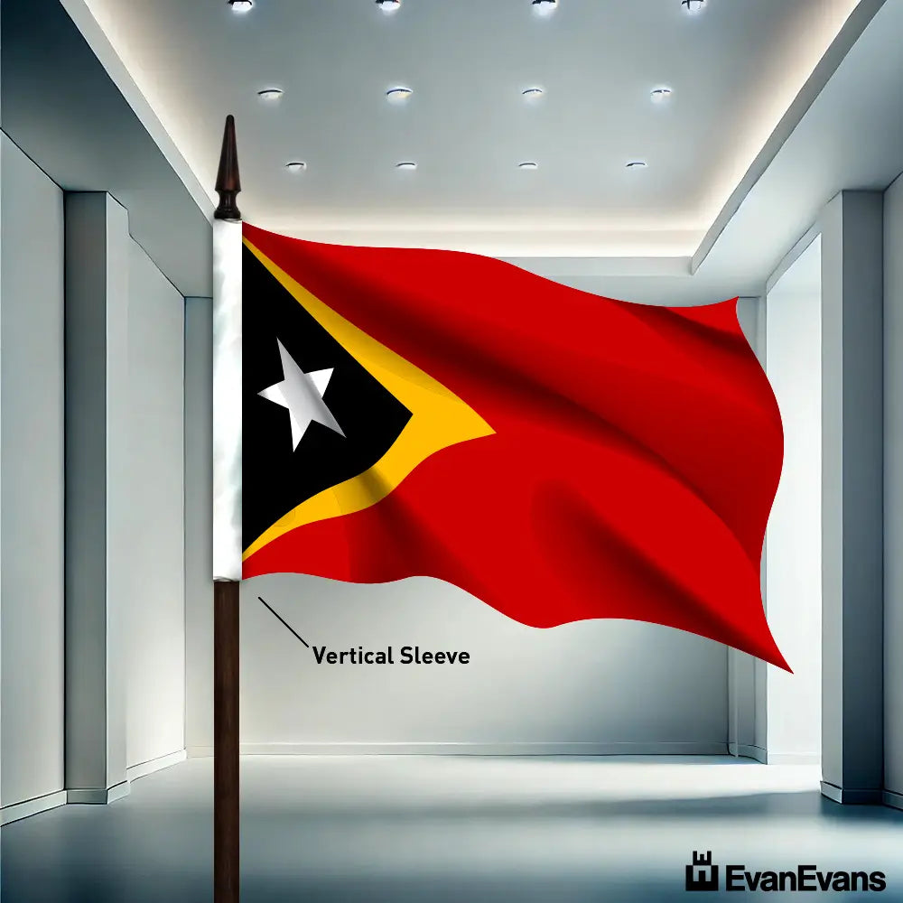 East Timor flag vertical sleeve