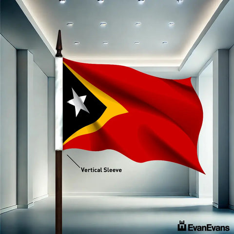 East Timor flag vertical sleeve