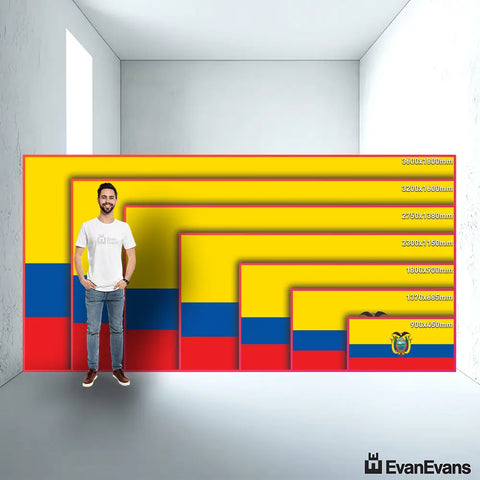 Ecuador flag size guide comparison
